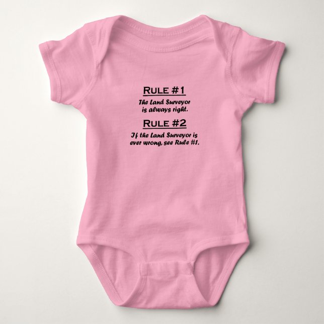 Rule Land Surveyor Baby Bodysuit (Front)