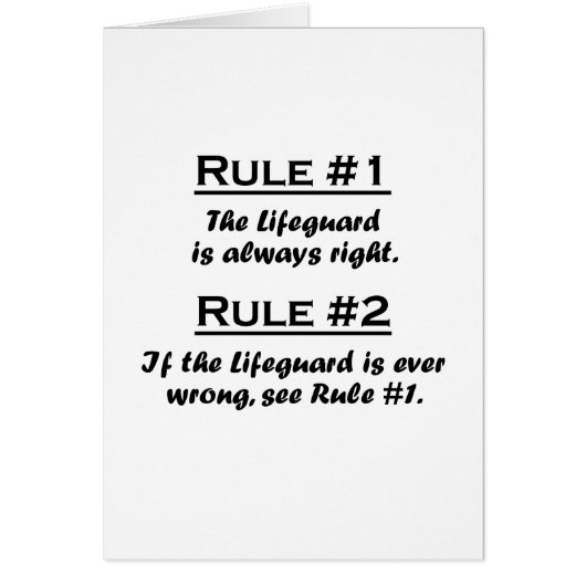 Rule Lifeguard Cards (Front)