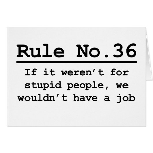 Rule No. 36 Cards (Front Horizontal)