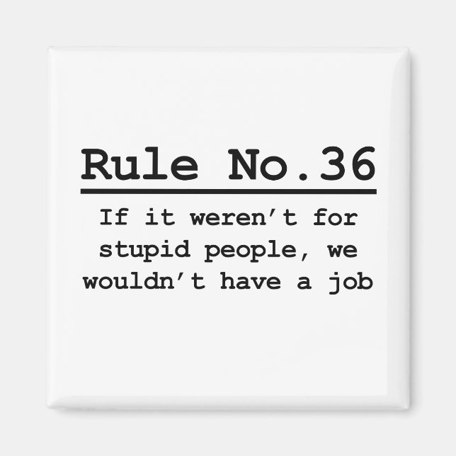 Rule No. 36 Magnet (Front)