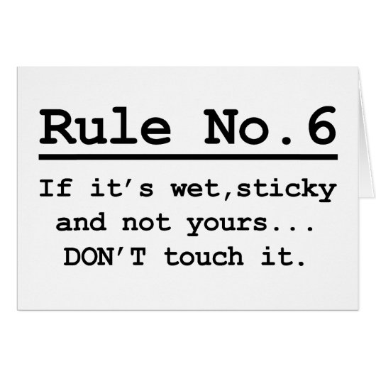 Rule No. 6 Cards (Front Horizontal)