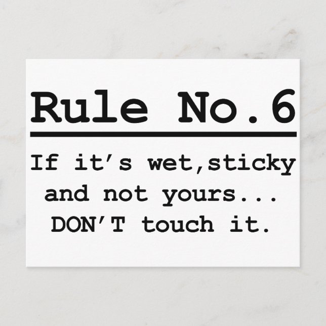 Rule No. 6 Postcard (Front)