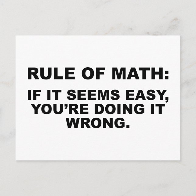 Rule Of Math Postcard (Front)