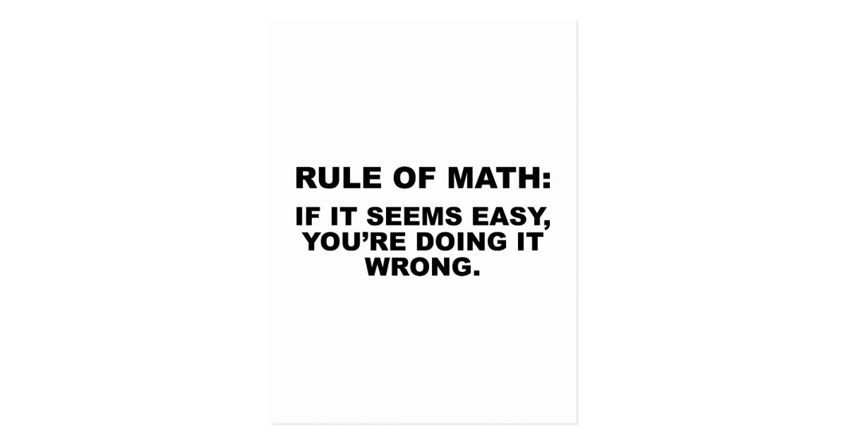 Rule Of Math Postcard | Zazzle.com