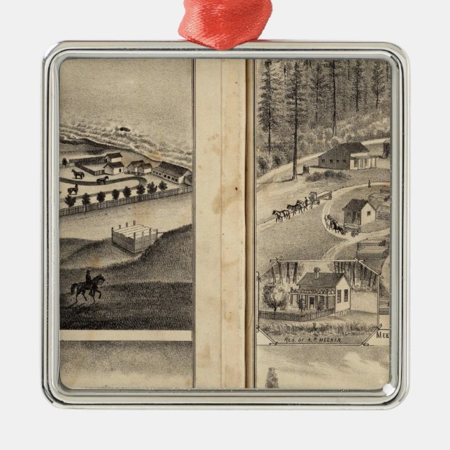 Rule Ranch Old Fort Ross Meeker Bros Metal Ornament (Front)