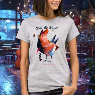 Rule the Roost T-Shirt - Abstract Cubist Rooster