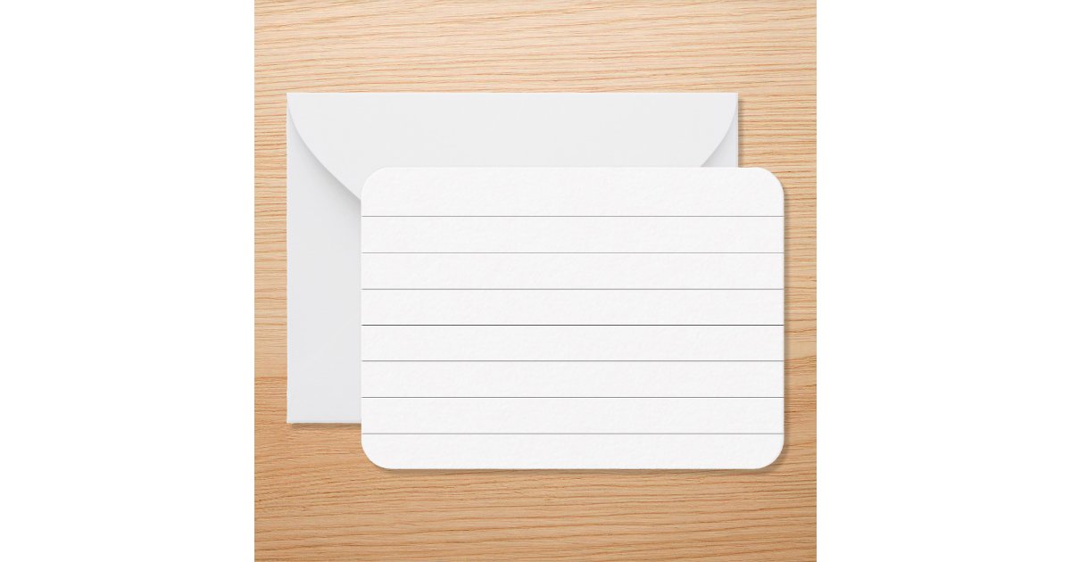 Ruled Index Note Card | Zazzle