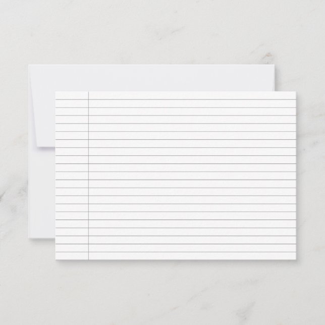 Ruled Line Index Note Card (Front)