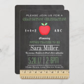 Ruler & Apple Teacher Graduation Invitation (Front/Back)