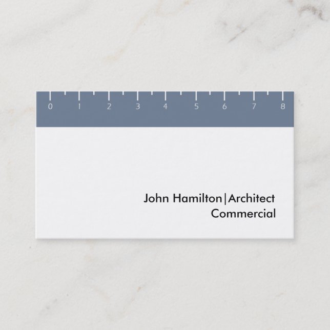 Ruler blue business card (Front)