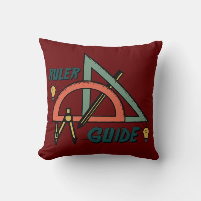 Ruler Guide, High School Throw Pillow (Front)