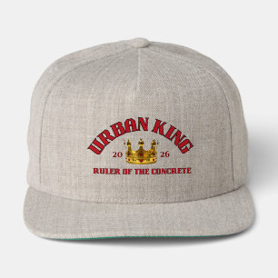 RULER OF THE CONCRETE URBAN KING MEN'S GREY SNAP BACK HAT