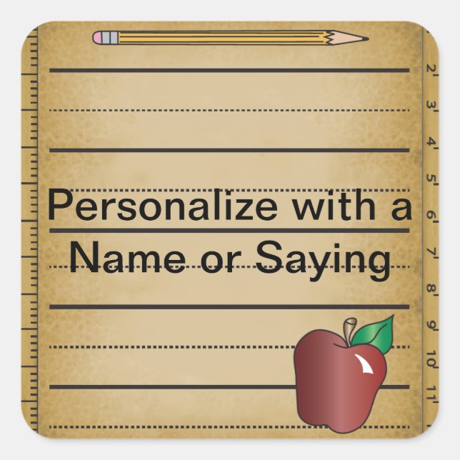 Ruler Paper Sticker for a Teacher (Front)
