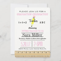Ruler & Pencil Teacher Graduation Invitation