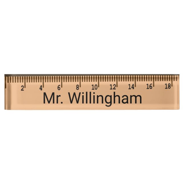 Ruler Teacher's Custom Desk Nameplate (Front)