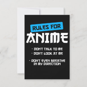 rules anime clothing manga art cosplay otaku gift invitation