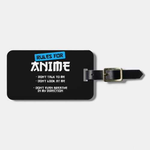 rules  anime clothing manga art cosplay otaku gift luggage tag