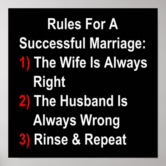 Rules For A Successful Marriage Poster | Zazzle.com