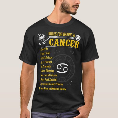 Rules For Dating A Cancer Zodiac Funny T_Shirt