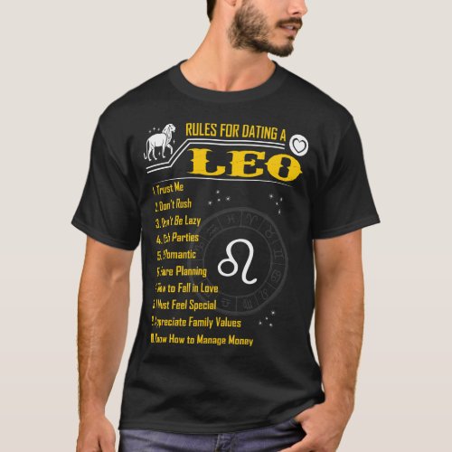 Rules For Dating A Leo Zodiac Funny T_Shirt