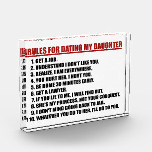 Rules For Dating My Daughter Acrylic Block