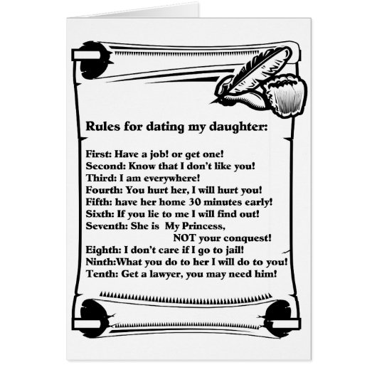 Rules for Dating My Daughter Cards (Front)