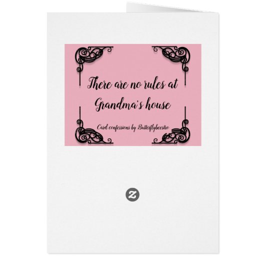 Rules for Grandma's house funny card (Back)