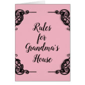 Rules for Grandma's house funny card (Front)