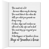 Rules for Grandma's house funny card (Inside (Right))