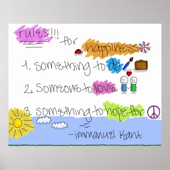 Rules for Happiness - Immanuel Kant Poster (Front)