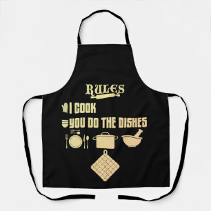 Rules I Cook You Do The Dishes Apron