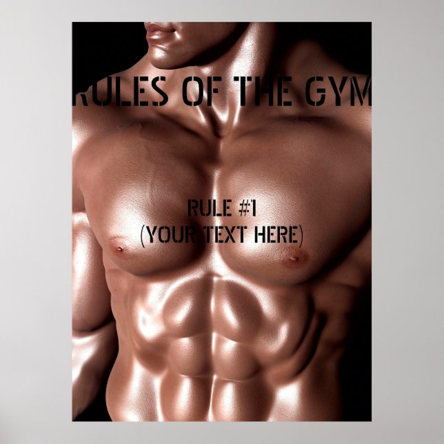 Rules of the Gym customizable text Poster (Front)