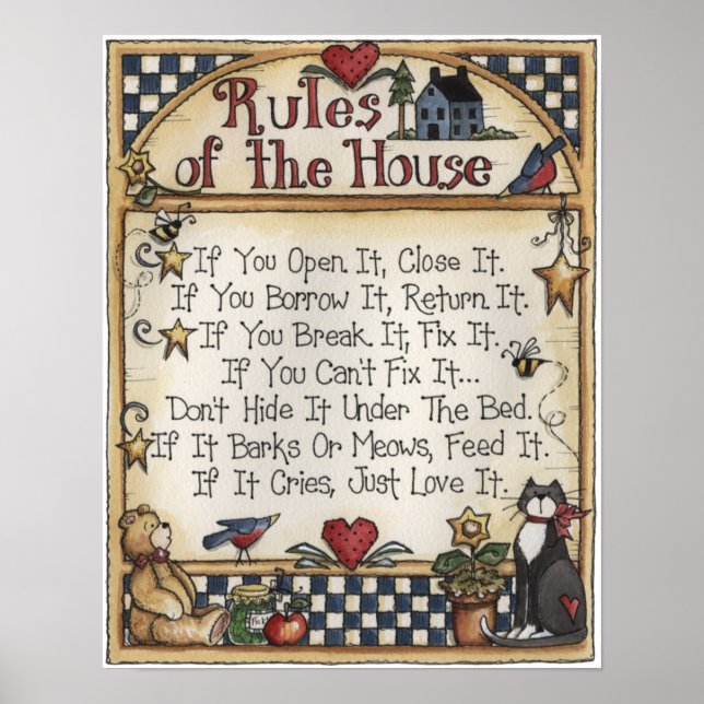 Rules of the House poster (Front)