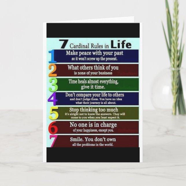 rules, quotes,sayings card (Front)