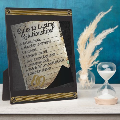 Rules to Lasting Relationships Plaque