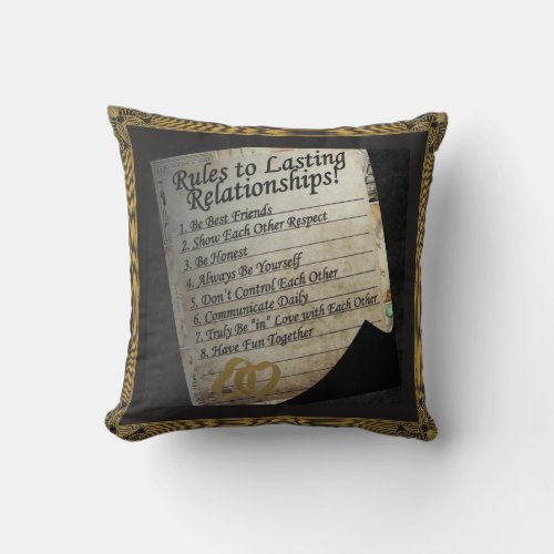 Rules to Lasting Relationships Throw Pillow