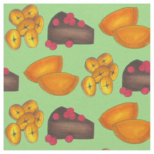 Rum Cake Beef Patties Plantains Jamaican Food Fabric