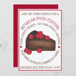 Rum Cake Jamaican Caribbean Food Festival Invitation
