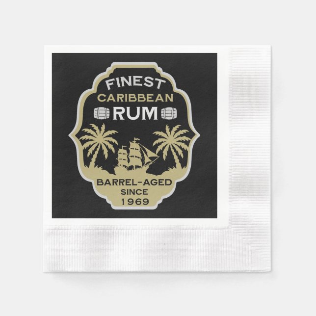 Rum Drinker Birthday Over The Hill Napkins (Front)