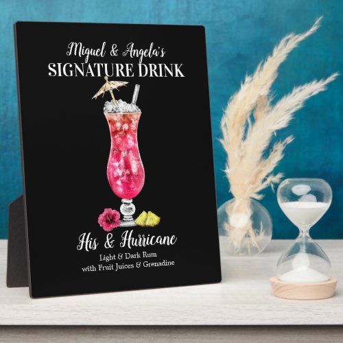 Rum Hurricane â PERSONALIZE this Signature Drink P Plaque