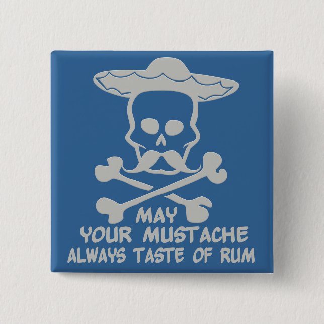 Rum Mustache custom color button (Front)