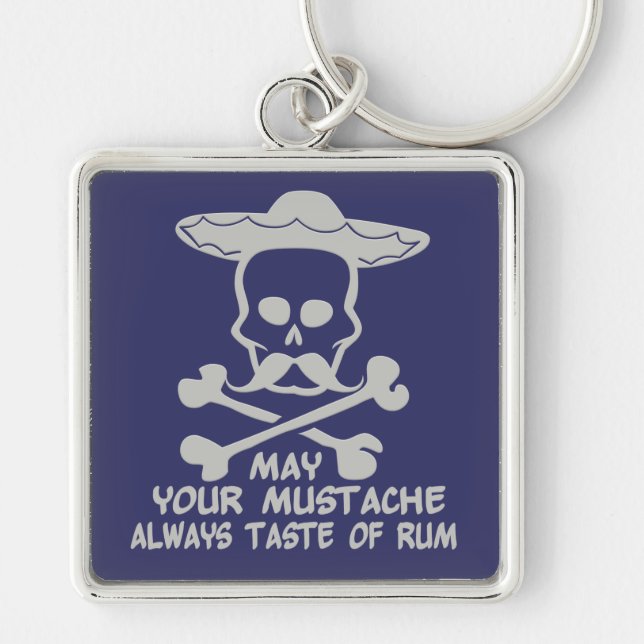Rum Mustache custom color key chain (Front)