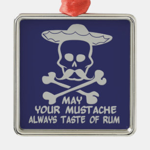 Rum Mustache custom color ornament