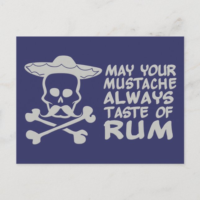 Rum Mustache custom color postcard (Front)