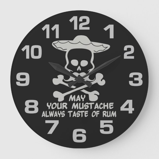Rum Mustache custom color wall clock (Front)