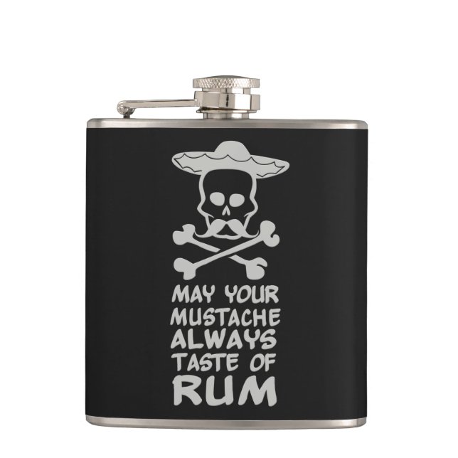 Rum Mustache custom flask (Front)