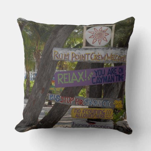 Rum Point Grand Cayman Throw Pillow