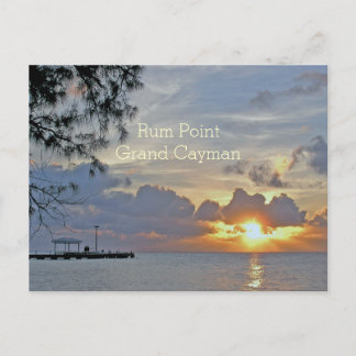 RUM POINT PIER (GRAND CAYMAN) "BEAUTIFUL SUNSET" POSTCARD