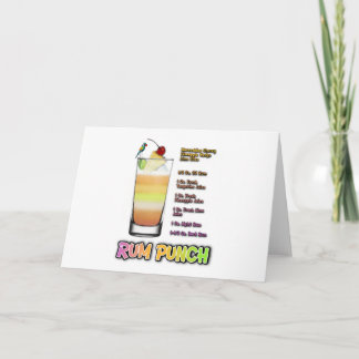 RUM PUNCH Cocktail Recipe Art Card
