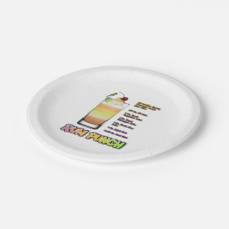 RUM PUNCH Cocktail Recipe Art Paper Plates